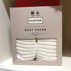 Hunter short boot socks nib white medium